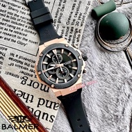 [Original] Balmer 8812G BRG-4 Chronograph Sapphire Men's Watch with Black Dial and Black Silicon Str
