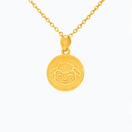 Zodiac Goat Coin Pendant in 999 Pure Gold