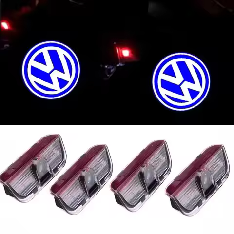 4X LED Car Door Logo Projector Light Accessories for VW R Golf 5 6 7 GTI GTD GTE Touareg CC Passat B