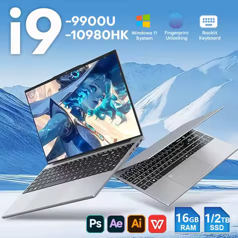 Intel i9 Laptop Computer Windows 11 Fingerprint UnIock Notebook Pc Intel i9 10980HK/9900U 16GB RAM 1