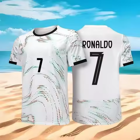 Men's Football Jersey T-Shirt, Ronaldo Fan Multi-Colored Jersey, Comfortable and Breathable