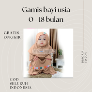 Gamis bayi perempuan 0 12 bulan renda bunga pelangi / Baju bayi perempuan 0-2 tahun