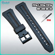 For Casio G-shock F91w F-201w F201w WS-300 DB-36 Replacement PU Plastic Watch Band 18mm Soft Waterpr