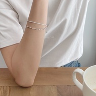 Daydream 925 Sterling Silver Rice Grain Gypsophila Double Layer Bracelet FB005