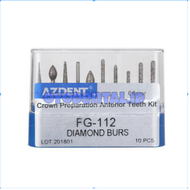 Diamond bur intan preparasi set / preparation bur crown mahkota gigi anterior / pita biru azdent kit