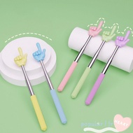 POPULARFR Teaching Pointer, Finger Design Telescopic Rod Finger Reading Sticks, Durable Stainless St