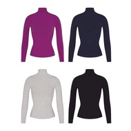 Skims Cotton Jersey Long Sleeve Turtleneck Top Shirt