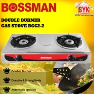 SYK Bossman BGC2-2 Double Burner Gas Stove Tabletop Countertop Stove Kitchen Cooker Hob Stove Gas Dapur