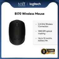 Logitech B170 Wireless Mouse 2.4 GHz with USB Nano Receiver Optical Tracking 12-Months Battery Life 
