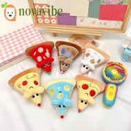 NOVAVIBE 6pcs Pizza Mouse Keychain, Cartoon Cute Friendship Pizza Pendant, Potato Fashion Plush Keyc