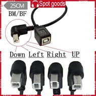 WIN USB 2 0 Type-B Printer Cable USB B Female to Male 90° UP Down Right Left Cord
