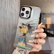 Messy Puppy iPhone 16/15 Pro Max Sarung Telefon 11/12 Pro Baharu 8/7 Plus Perak Berwarna-warni Comel