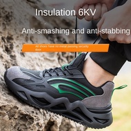 Safety Shoes Insulation 6KV Safety Shoes Anti-smashing Anti-puncture Kevlar Sole Heavy-Duty Safety Boots Breathable Safety Shoes Lightweight Wear-Resistant Protective Shoes Electri