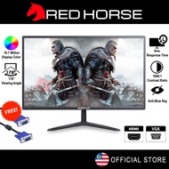 RED HORSE 19” 23” Full HD LED Gaming Monitor PC Monitor Wide Angle Flat Screen 5ms HDMI VGA Input Ko