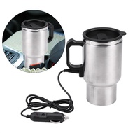 【No-Questions-Asked Refund】 Car Kettle Mug 450ml Stainless Steel Heating Cup Electric Thermos Water Heater With Auto Car Boiling Kettle