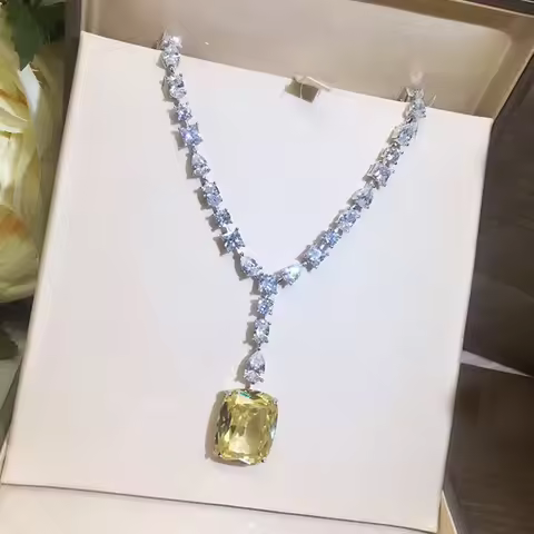 Designer Fashion Copper Jewelry 3A Cubic Zirconia Party Necklace