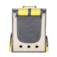 QQPET กระเป๋าแมวใหญ่  เป้ใส่หมา กระเป๋าใส่แมว  กระเป๋าเป้สัตว์เลี้ยง กระเป๋าสีขอบด้านข้าง หน้าต่างกั