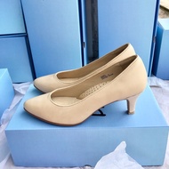 Serena beige 2 Inches High Genuine Sheepskin Shoes Bloc B.