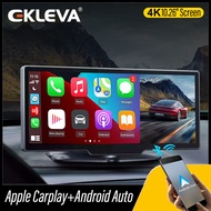 EKLEVA 10.26 Inch Car DVR 4K Dash Cam Rearview Mirror WIFI Dashboard Dual Lens Camera Driving Recorder Support Carplay Android Auto