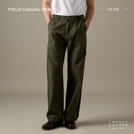 TWENTYSECOND กางเกงขายาว ผ้าคอตต้อน Ripstop ทรงกระบอกใหญ่ รุ่น Field Casual Pants - เขียว / Olive