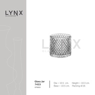 🌷LYNX - Glass Jar 7433 - กระถางธูปแก้ว กระถางคริสตัล กระถางธูปเจียระไน ลวดลายหนามขนุน เนื้อใส ความสู