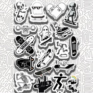 Ghost Skull Aesthetic Skate Stickers || Sicker Hypebeast Black white