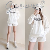 Stylelaland•[SET]OVERSIZED HOODIE TERNO•Pullover Essentials Jacket Pocket Front & Shorts w/ Pocket