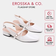 Erosska Lumina - Giày cao gót nữ mũi tròn phối nơ kiểu dáng sang trọng thanh lịch màu bạc - EL037
