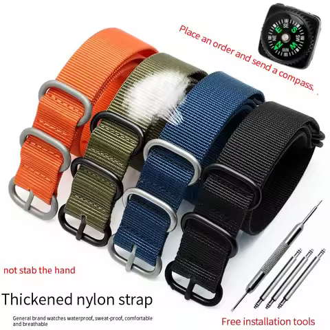 Nylon strap 18mm 20mm 21mm 22mm 23mm Watch Band Waterproof Watch Strap for Nylon Army Sport Watch Fo