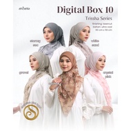 Ansania: Trissha Hijab with Box Plate Motif | Ultra veil | 110 cm x 110 cm | Lasercut Lasercut