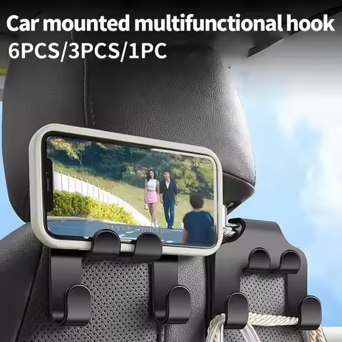 1-6pcs Car Seat Back Hooks - Multifunctional Vehicle Storage Organizer Creative Auto Interior Bag Ha