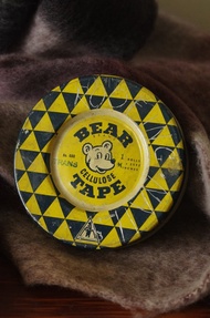 古董澳洲購入圓形小熊鐵盒 珠寶盒 W407