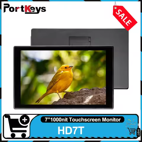 PORTKEYS HD7T 7" 1000nits 4K 30p HDMI Input on Camera Monitor Touchscreen Field Monitor for Live Str