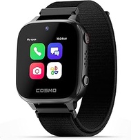 JrTrack 3 Smart Watch for Kids by Cosmo | Safe Cell Phone and GPS Tracker Watch | Calling &amp; Text Messaging | SIM Card Included | SOS Alerts and Safety Features | Parental Controls | (Black)