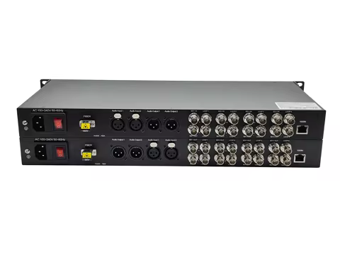 OB Van TV Broadcasting 8 channel 3G SDI ASI to Fiber Converter with Audio/ Ethernet over Single Fibe