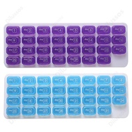 Dilusso 【NEW 2021!!!】31/28/21/14/7Grids Pill Organiser Box Month Medicine Tablet Storage Dispenser Pill Container