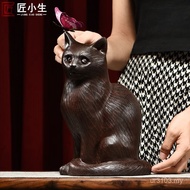 Desk Gift Gift Birthday Decoration Girl Kitten Classmate Cute Wood Carving Solid Wood Carving Animal