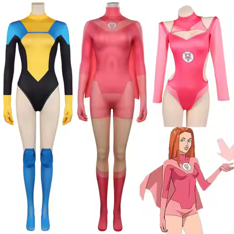 Invincible Atom Eve Cosplay Fantasia Costume Disguise Adult Women Jumpsuit Bodysuit Cloak Outfits Fe