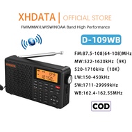 XHDATA D-109WB วิทยุแบบพกพา AM / FM / SW / LW / WB Weather Radio เครื่องรับวิทยุคลื่นสั้นพร้อมการแจ้