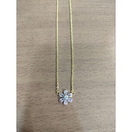 MATA 4 gram pink eye flower pendant nori necklace light gold