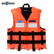 เสื้อชูชีพ Blue runner Life Vest Life Jacket 100N แบบไม่มีปก มาตรฐานกรมเจ้าท่า พร้อมนกหวีด สีส้ม มีแ