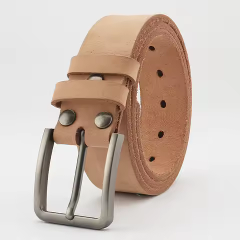 Men's Pure Ren Cow Genuine Leather Belt Original Color Single Layer Leather Strap Without Buckle Hea