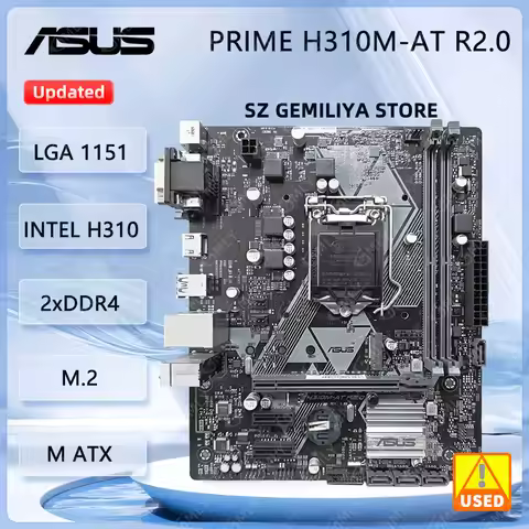 ASUS PRIME H310M-AT R2.0 Motherboard LGA 1151 Intel H310 DDR4 32GB Micro ATX support Core i3-9100 i5