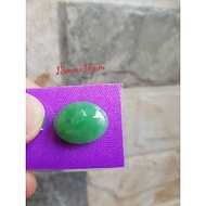 Mặt Nhẫn Oval lớn cẩm thạch xanh tự nhiên Size mặt nhẫn dài 17mm x cao 13mm x dầy 5mm màu xanh ngọc 