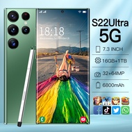 【CAN COD+READY】Original phone S22 Ultra 5G S22Ultra 5G 7.3 Inch HD full screen hp 16G RAM 1TGB ROM 3