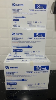ไซริ้งค์พลาสติก นิปโปร NIPRO ขนาด 1ml, 3ml, 5ml, 10ml 20ml ยกกล่อง