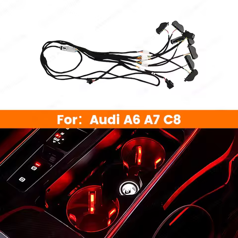 Car Central control water cup light For Audi A6 C8 A7 A8 Q7 Q8 2019-2023 Multi-color LED 32 color De