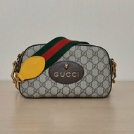 GUCCI NeoVintage虎頭相機包24烏木色PVC金扣肩背包