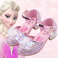 Princess Shoes Little Girl Elsa Crystal Shoes Frozen Girl Children Princess Shoes High Heels Elsa GU