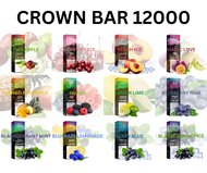 CROWN BAR 12000 ORIGINAL FLAVOUR TWO APPLE / MAGIC LOVE / BLUEBERRY GUM / BLUERAZZ LEMONADE / CHERRY